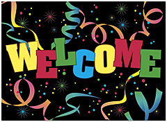 We're glad you joined our team. Welcome Party Greeting Card 179U-Y